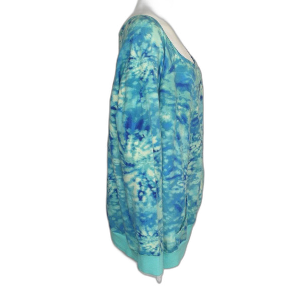 TORRID Active Sweatshirt, 2/2X, Tie-dye, Wide neck/off shoulder, Long sleeves - Picture 6 of 11